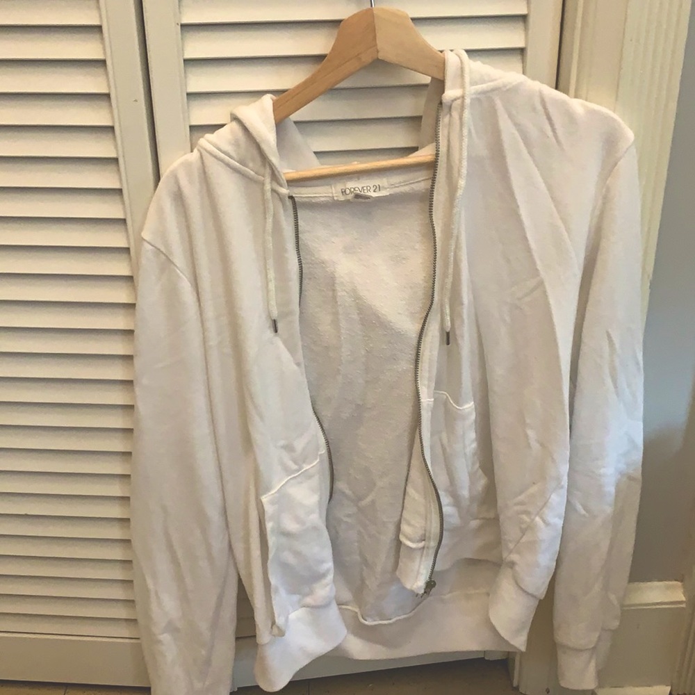 white zip up